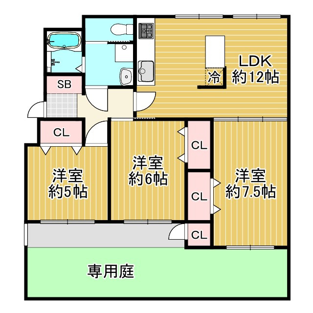 【価格改定】長岡天神ハイツ17号棟の間取り|3LDK・南向きの物件です(^^)/