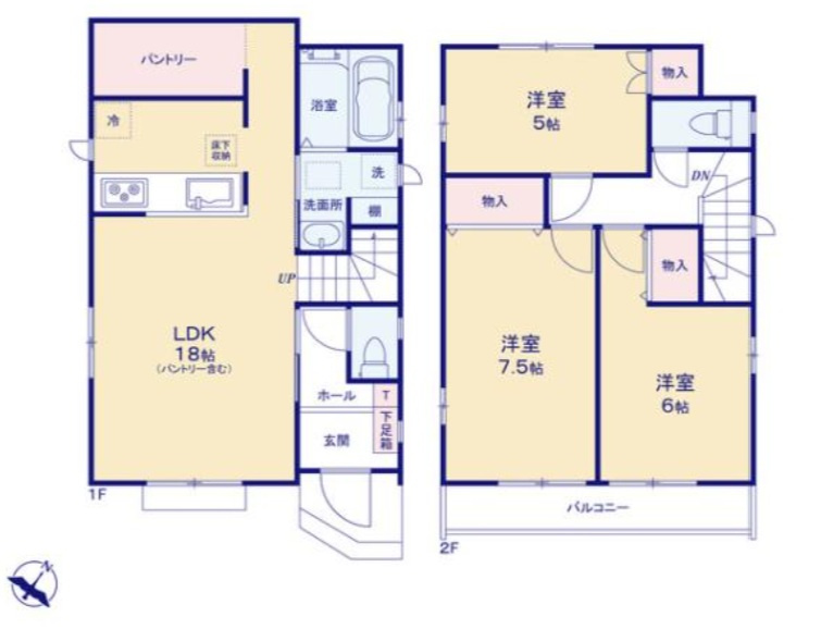 性能評価取得物件　南多聞台5丁目　新築3区画　B号棟の外観