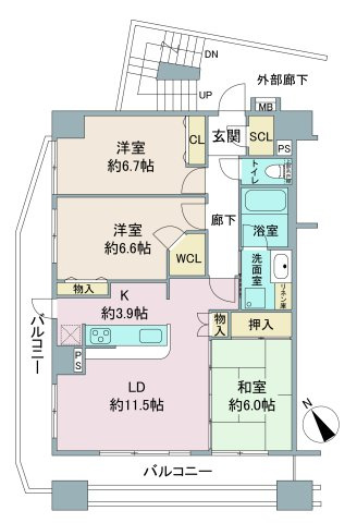 クレアメゾン鶴ヶ島ステーションフロントの間取り