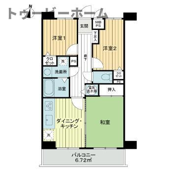 ライオンズマンション所沢東の間取り