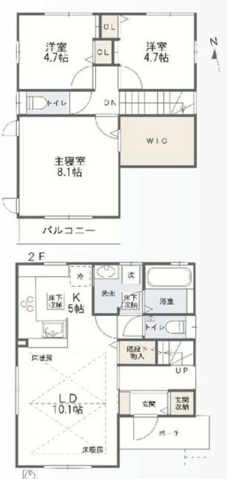 小金井市東町１丁目の中古一戸建の間取り