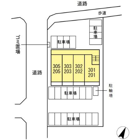 オレオール中央通の区画図