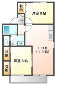 大垣市　2棟一括アパートの間取り