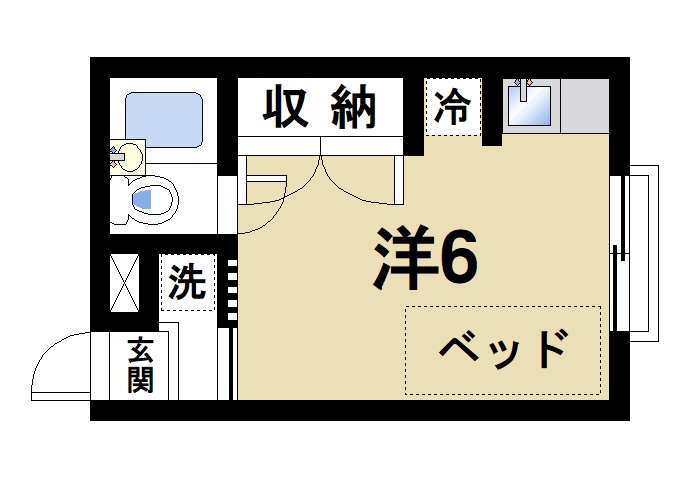 城戸ハイツ東棟の間取り|お一人暮らしにピッタリのお部屋です。