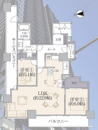 シティタワー堀江の間取り