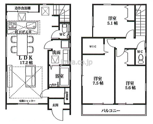 【新築分譲住宅】川越市砂新田第11期の間取り