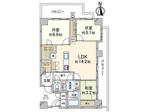 【間取り】 | ミオカステーロ湘南台