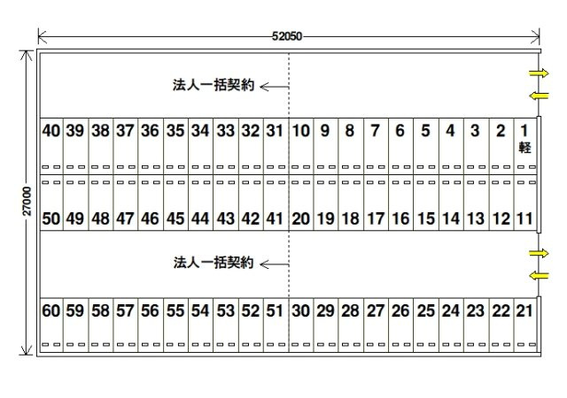 大安寺６丁目モータープールの区画図