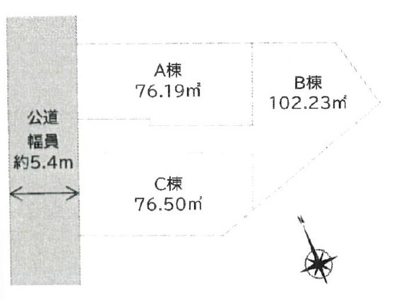 杉並区上井草4丁目　緑豊かなライフエリア　限定3棟の区画図