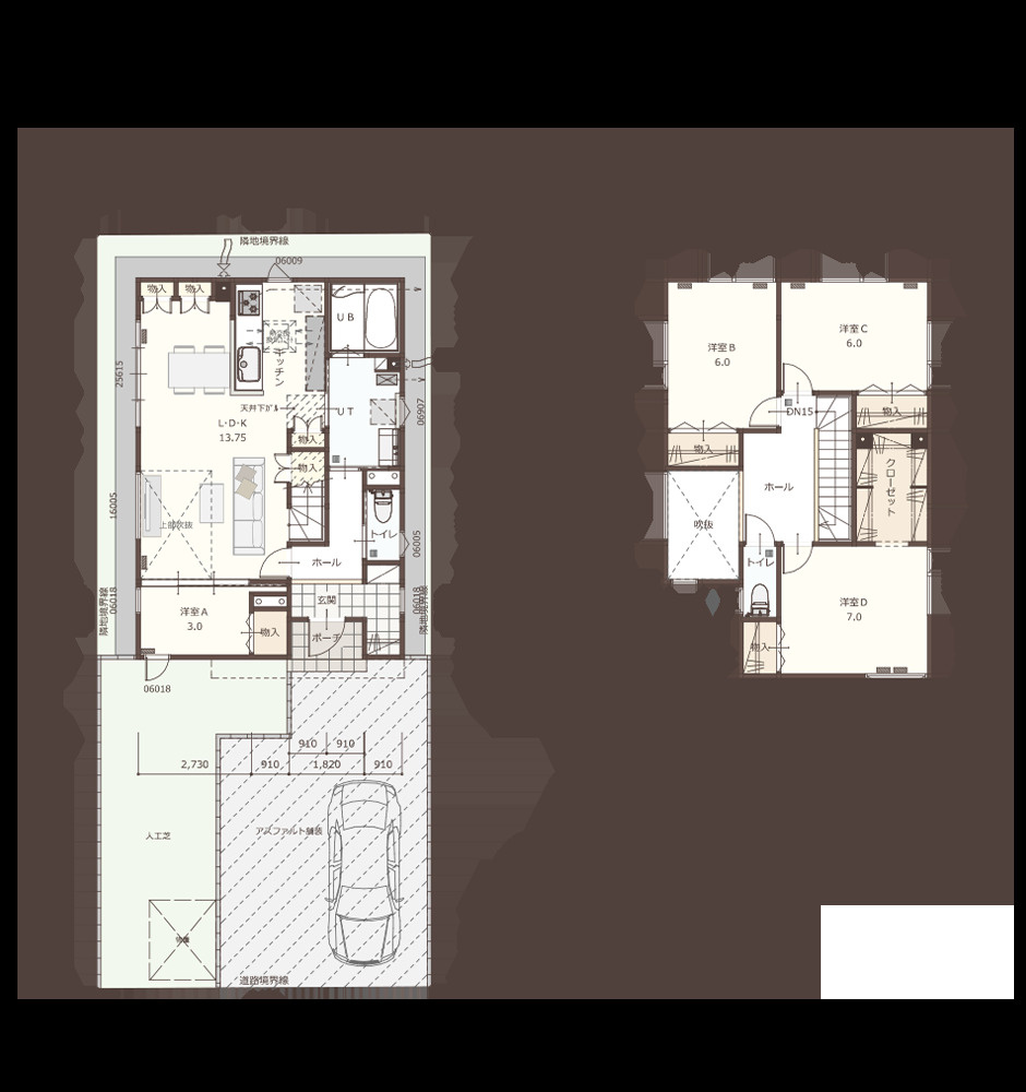 【建築条件付き】手稲区新発寒7条2丁目　B区画の参考プラン