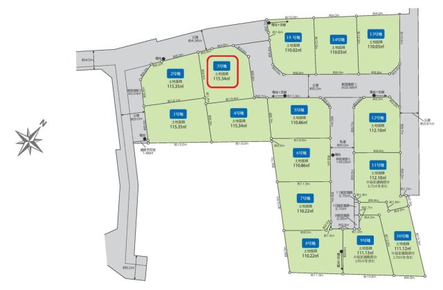 東村山市秋津町3丁目・全15区画　建築条件なし土地　3号地