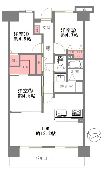 【間取り】 | ルモン東加賀屋