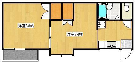 熊本市中央区薬園町のアパートの間取り