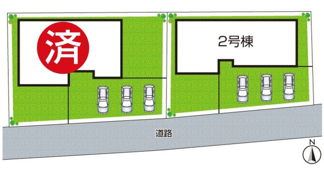 ●29(土)30(日)現地案内可能！　奈良市法蓮町　ラスト1邸　の区画図|全2区画