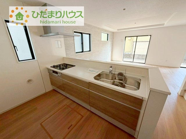 【キッチン】 | 土浦市中央3期　新築戸建　1号棟 | LDKと一体の空間を演出してくれる、オープンキッチン!(^^)!