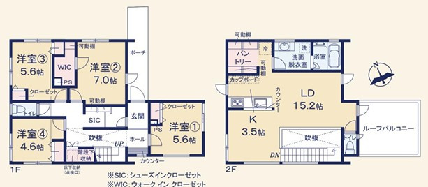 泉区和泉町 新築戸建 5280万円の間取り