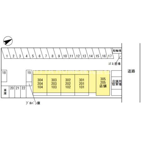 福知山市字堀のアパートの区画図