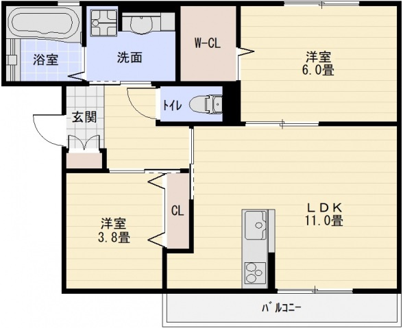 エクセレント曙川東2の間取り