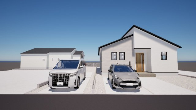 朝倉郡筑前町下高場【1号棟】　新築戸建ての外観パース|外観パースです