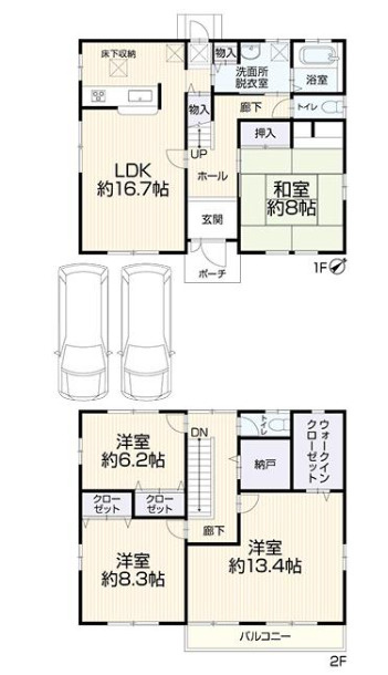 加古川市別府町新野辺　中古戸建の間取り|4LDK＋納戸＋WICです。