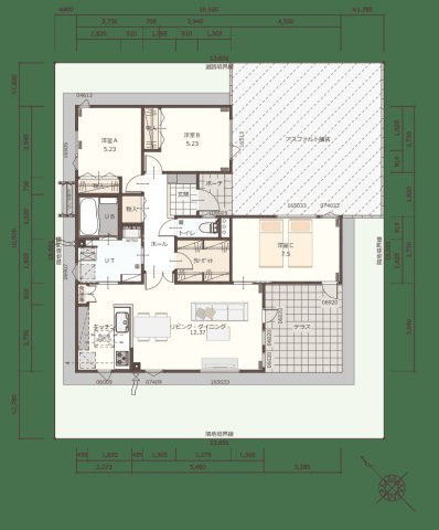 【建築条件付き】花川南2条3丁目　全4区画の参考プラン
