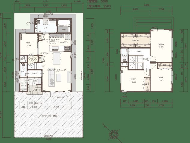 【建築条件付き】花川南2条3丁目　全4区画の参考プラン