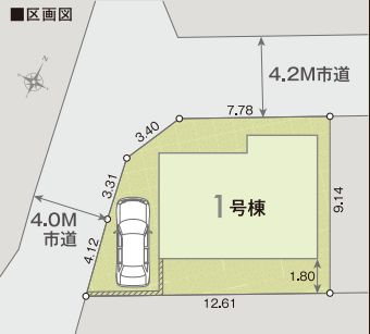 仲介手数料無料　リナージュ狭山中央1丁目第1期・新築全1棟の区画図