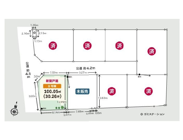 【区画図】 | 川越市寺尾２期　全８棟　８号棟 | 8号棟