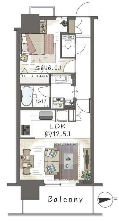 浅草タワーの間取り|新規リノベーション施工が完了致しましたのでいつでも内覧が可能です。安心のアフターサービス保証付きですのでご購入後も安心して暮らせます。
