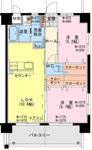 【間取り】 | サンライズ北小路 | （仮称）延岡・北小路YMマンションの間取り