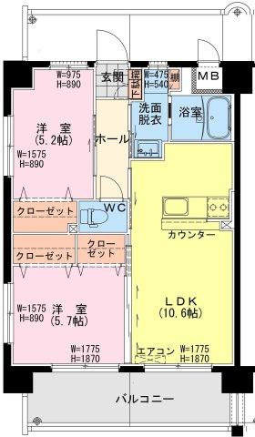 【間取り】 | サンライズ北小路 | （仮称）延岡・北小路YMマンションの間取り