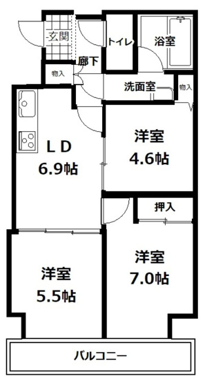 【間取り】 | TYコート栄町通