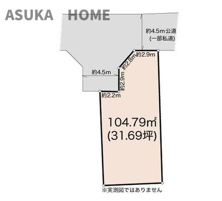 旭区鶴ヶ峰本町３丁目のその他|敷地と道路接地の図面になります。