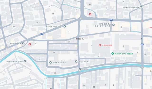 高槻市北柳川町　新築一戸建ての地図