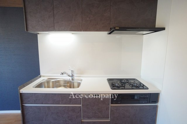 【キッチン】 | グランドハイツ八尾 | 食洗機＆浄水器付きのシステムキッチン新調です☆3口ガスコンロ☆