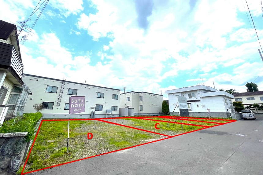 【建築条件付き】西野4条5丁目　全4区画の外観