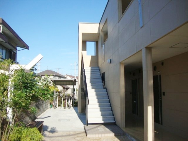 藤沢市高倉のアパートのエントランス