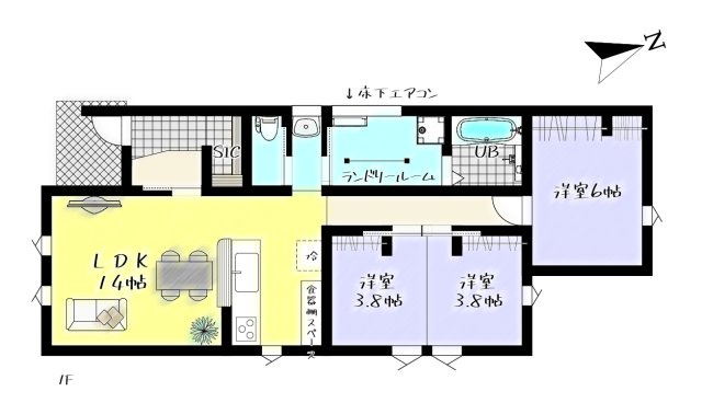 ★平屋★ーノーステックー小倉南区守恒本町1丁目ー新築戸建て　　【小倉南区　新築戸建て】の間取り|高性能×パッシブデザインの家♪　