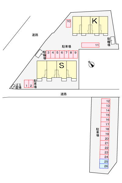 サニーサイトＫの駐車場|駐車場