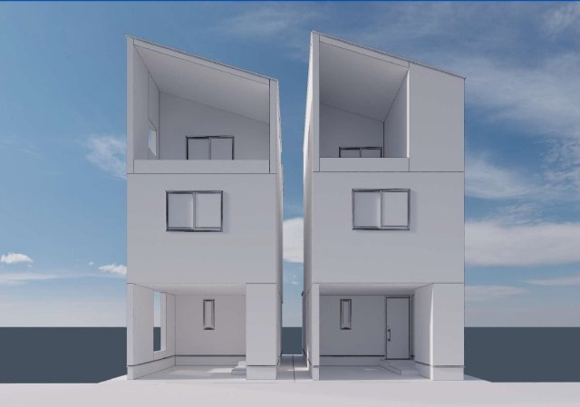 【外観パース】 | 板橋区富士見町　新築戸建て　A号棟 | 【ホワイトモデル】静寂とゆとりに包まれた、美しい街区の一角