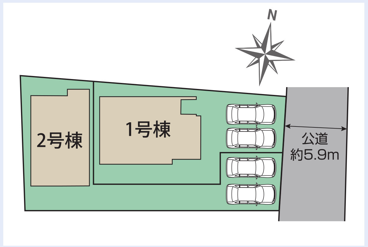 瀬戸市窯町　全2棟の区画図