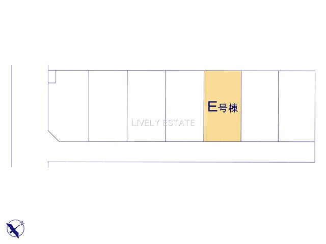 越谷市大字下間久里 新築分譲住宅 全7棟 E号棟の区画図