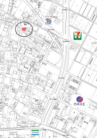 店舗付住宅　折立の地図