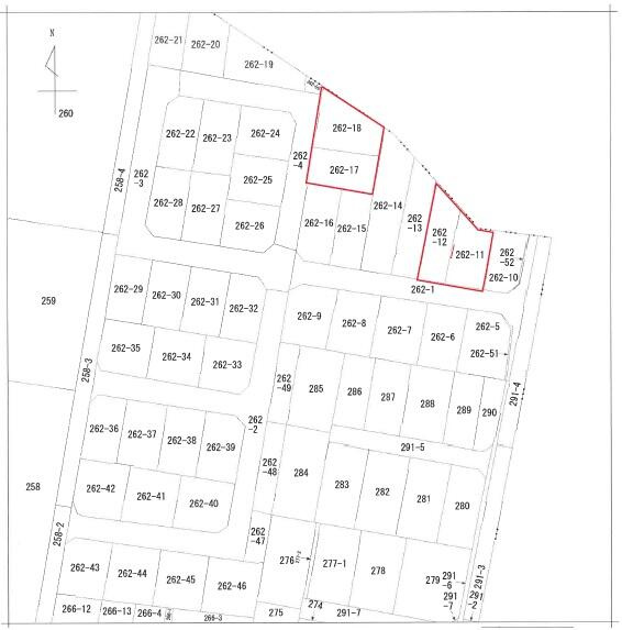 尾張旭市柏井町弥栄の売地の土地図
