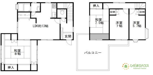 【間取り】 | 牛久市神谷６丁目　中古戸建 | 赤ちゃんスペースや客間など、多彩な用途で使用できる和室☆