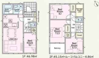 【間取り】 | 中央区星が丘4丁目  5号棟 第17 | 都市ガス　防犯カメラ（利用時Wifi接続必要）　引き違い窓シャッター付　人感センサー付玄関灯　インナーバルコニー　浴室乾燥機+窓　全居室収納　納戸　LDK15帖+洋室5帖