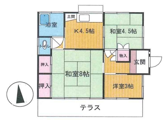 茂原市茂原　平家中古戸建の間取り|図面と現況に相違がある場合、現況を優先致します。