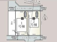 幸手市西第8　新築一戸建て　01　クレイドルガーデンの区画図|全2棟