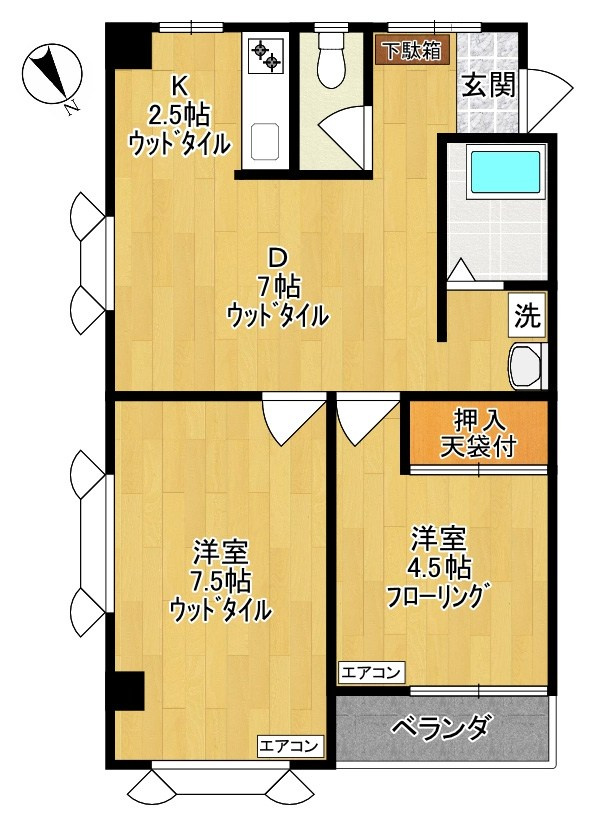 川崎市多摩区寺尾台１丁目の賃貸マンションの間取り