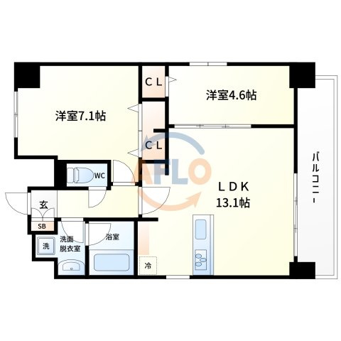 ブランシュ今里　中本小学校区の間取り|ブランシュ今里　間取り